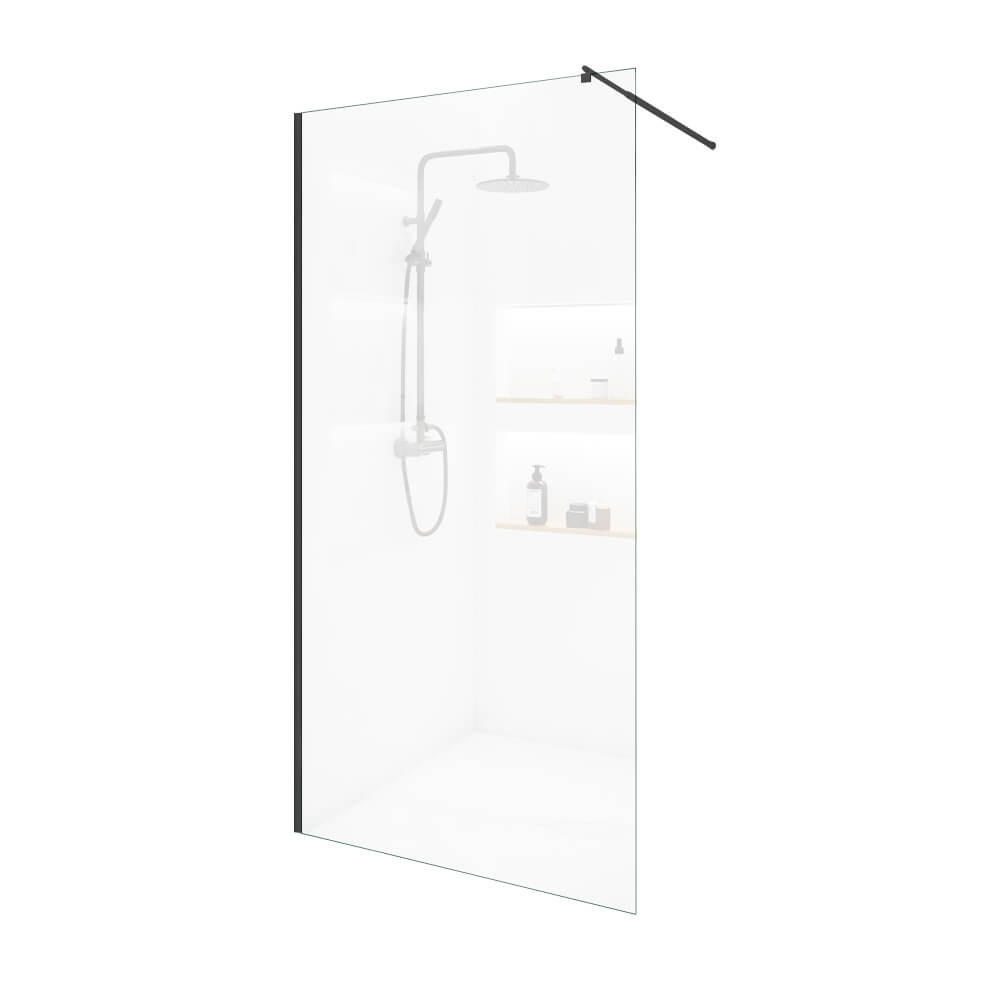 DUSCHABTRENNUNG BAKI - 80 x 200 cm - Schwarz, Glas/Metall (1/80/200cm) - Home Deluxe