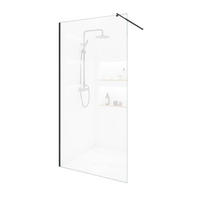 DUSCHABTRENNUNG BAKI - 80 x 200 cm - Schwarz, Glas/Metall (1/80/200cm) - Home Deluxe