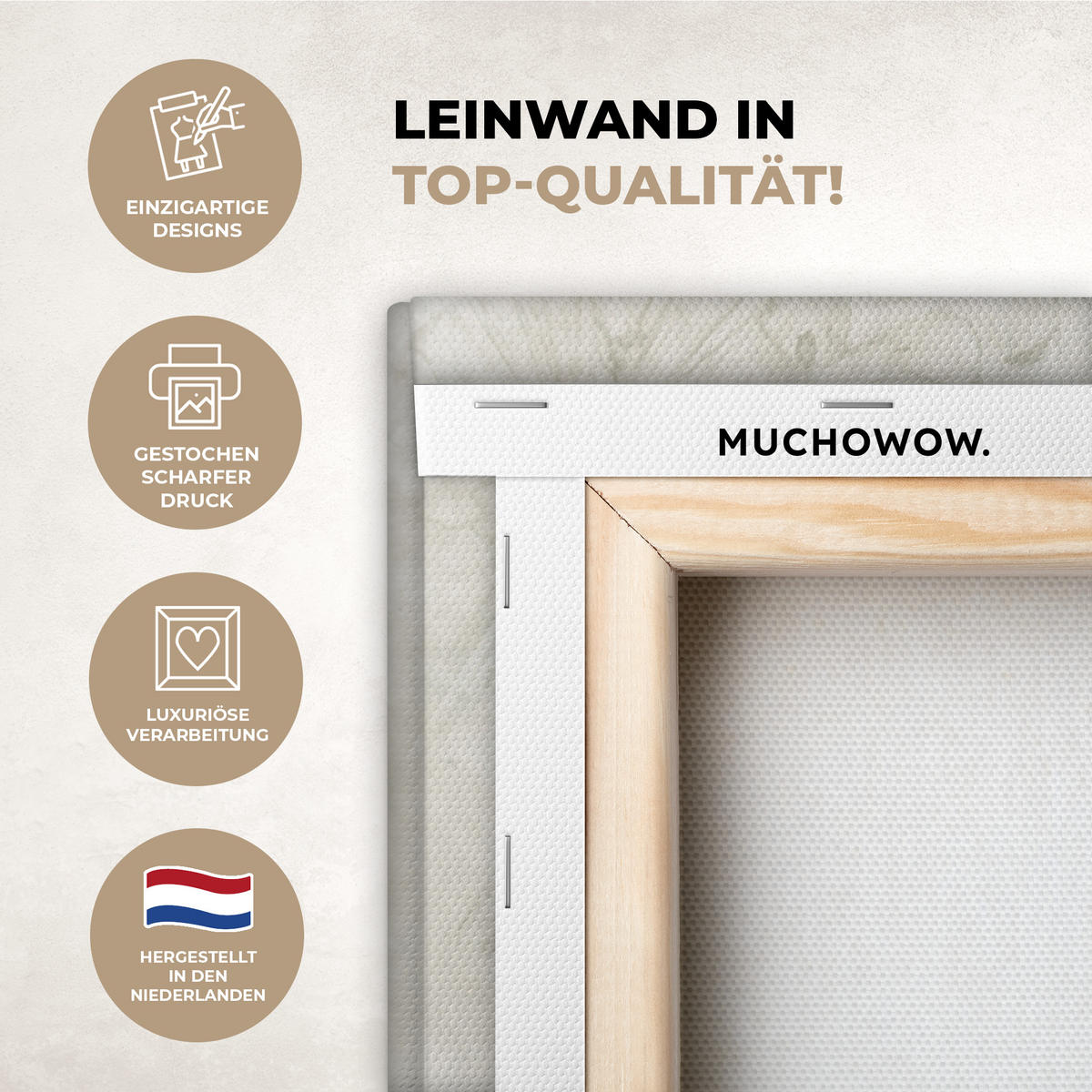 LEINWANDBILD Blumen - Aquarell - Stilleben - Braun - Vintage 60x90 cm - Beige, Textil (60/90cm) - MuchoWow