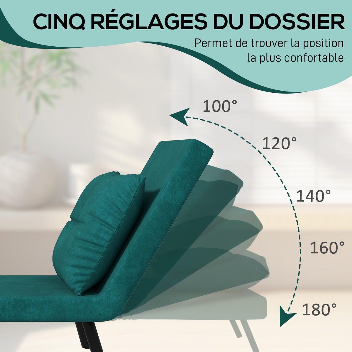 SCHLAFSESSEL DE-14647 5-fach verstellbar & Gästebettfunktion Grün - Grün, Textil (63/81/73cm) - ComfortXL