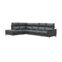 ECKSOFA Borea Echtleder Anthrazit - Anthrazit, Leder/Metall (220/310cm)