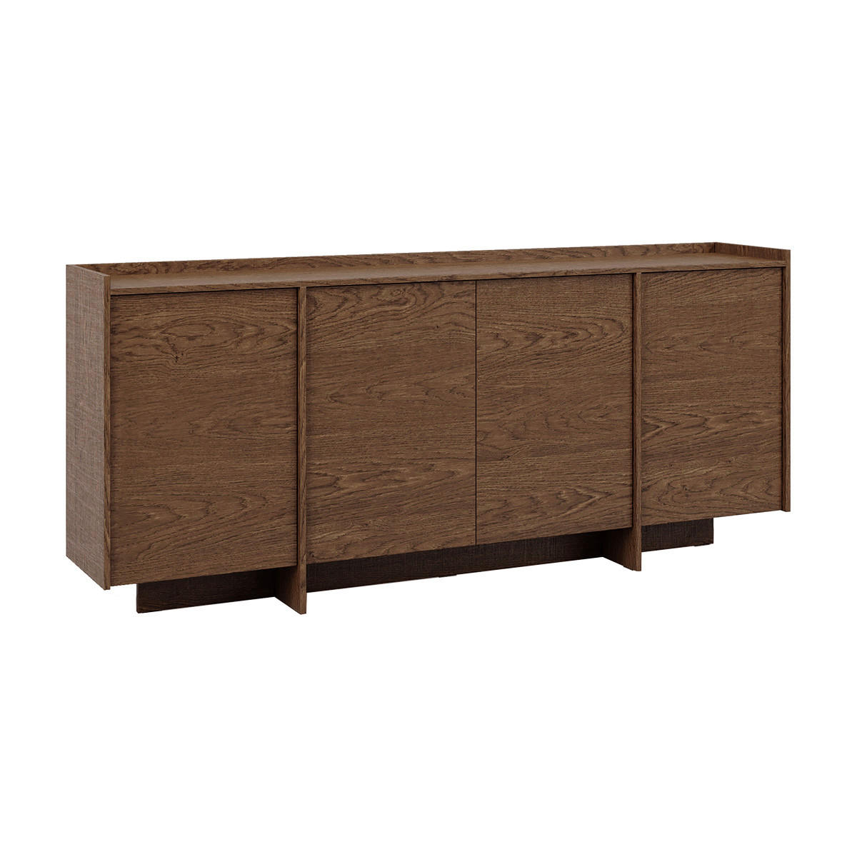SIDEBOARD Japandi Dunkles Holz - Braun, Holzwerkstoff (200.1/89.6/38cm) - Petits-meubles