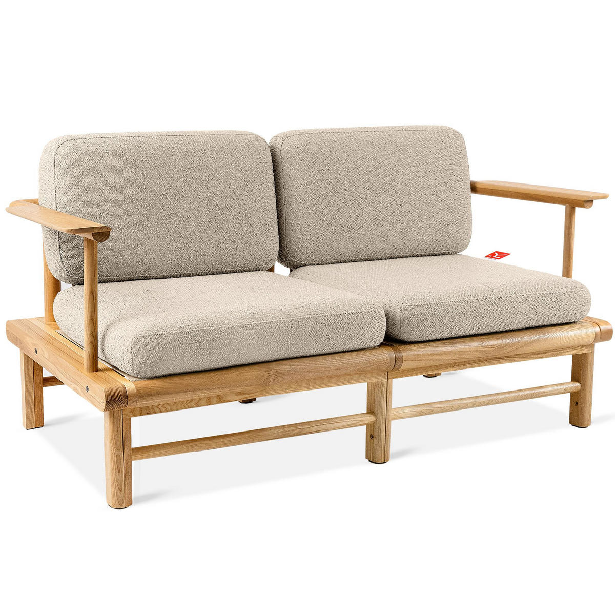 GARTENSOFA ATREDA 2-Sitzer - Creme, Holz/Textil (160/74/80cm) - KONSIMO®