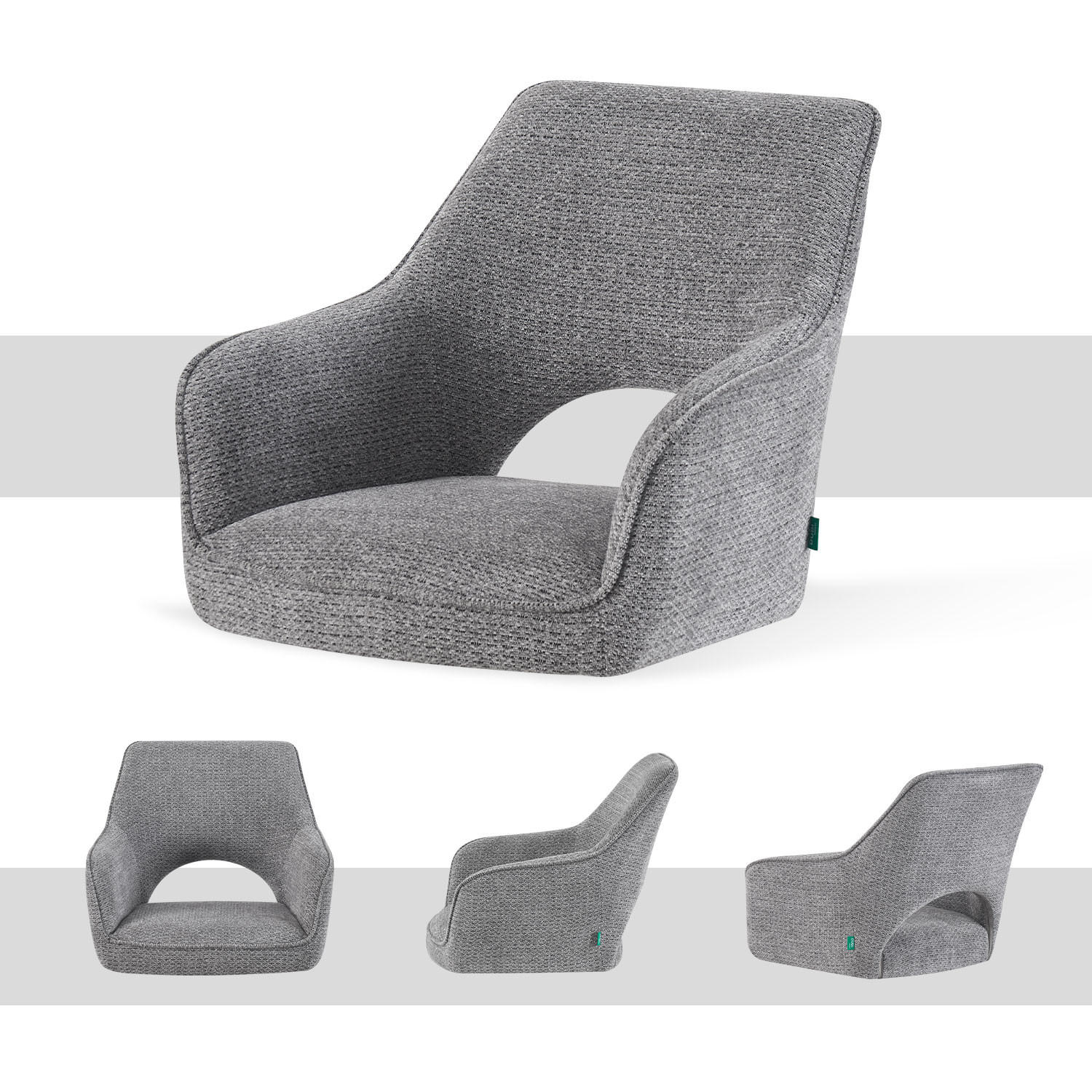 ESSZIMMERSTUHL THOMAS-LISA 2er-Set 360°drehbar - Grau, Holz/Textil (57/86/63cm) - DUBI Möbel