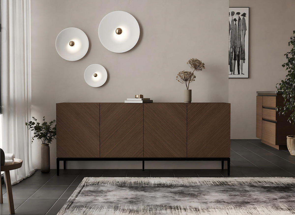 SIDEBOARD - Holzwerkstoff / Metall - Walnussfarben, Holzwerkstoff/Metall (180/75/40cm) - home24