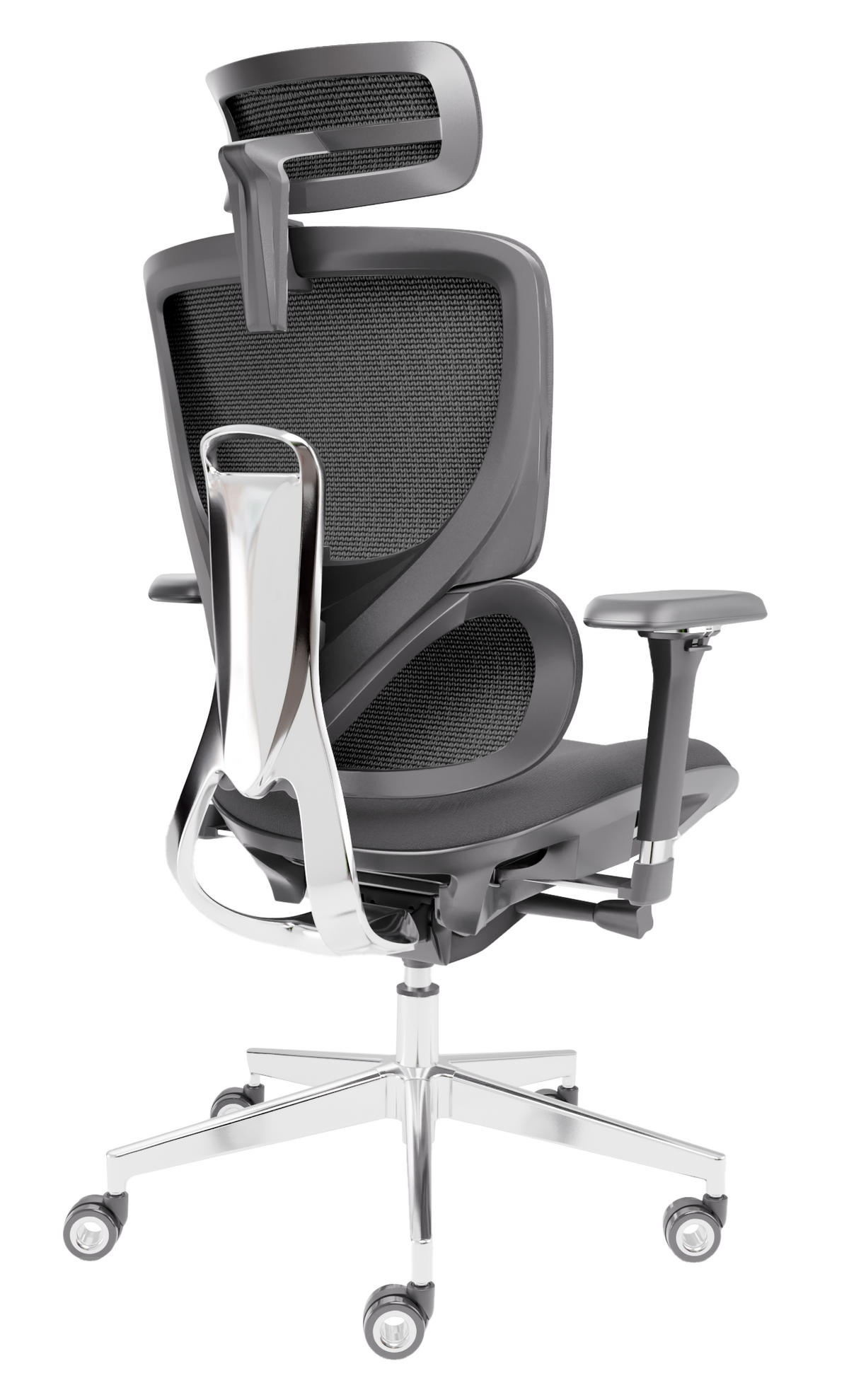 BÜROSTUHL MasterSeat Schwarz - Silberfarben/Schwarz, Kunststoff/Textil (70/135/70cm) - Clouvou