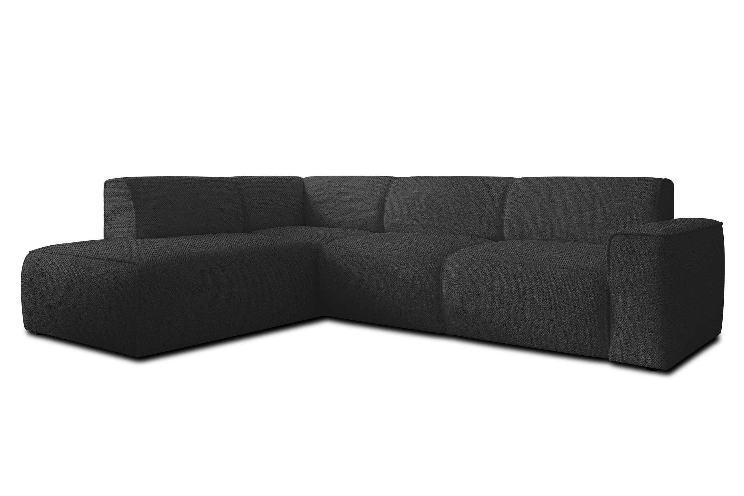 ECKSOFA L Form Didim Grau 292/220/78 cm – großes Sofa stilvoll & bequem L - Schwarz/Grau, Kunststoff/Textil (220/292cm) - AX Living
