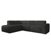ECKSOFA L Form Didim Grau 292/220/78 cm – großes Sofa stilvoll & bequem L - Schwarz/Grau, Kunststoff/Textil (220/292cm) - AX Living