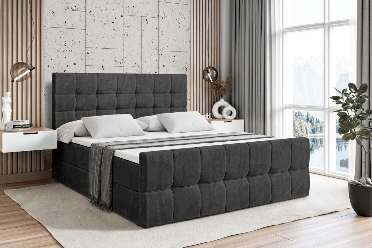 BOXBETT BERO-Z - 120 x 200 - H4 - Schwarz - Schwarz, Holzwerkstoff (120/200cm) - ALTDECOR
