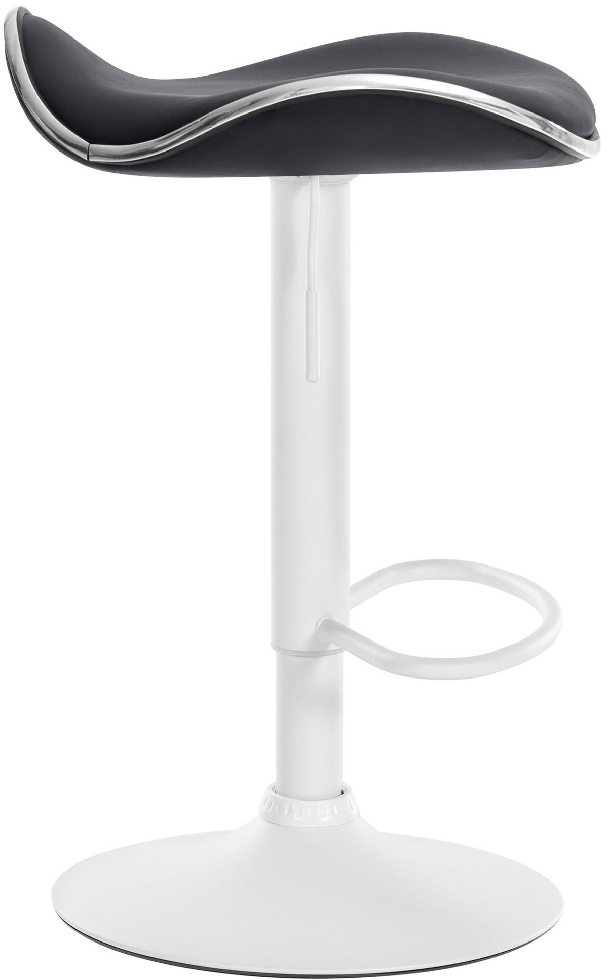 BARHOCKER Lederlook schwarz - Schwarz/Weiß, Textil/Metall (45/71/45cm) - CLP