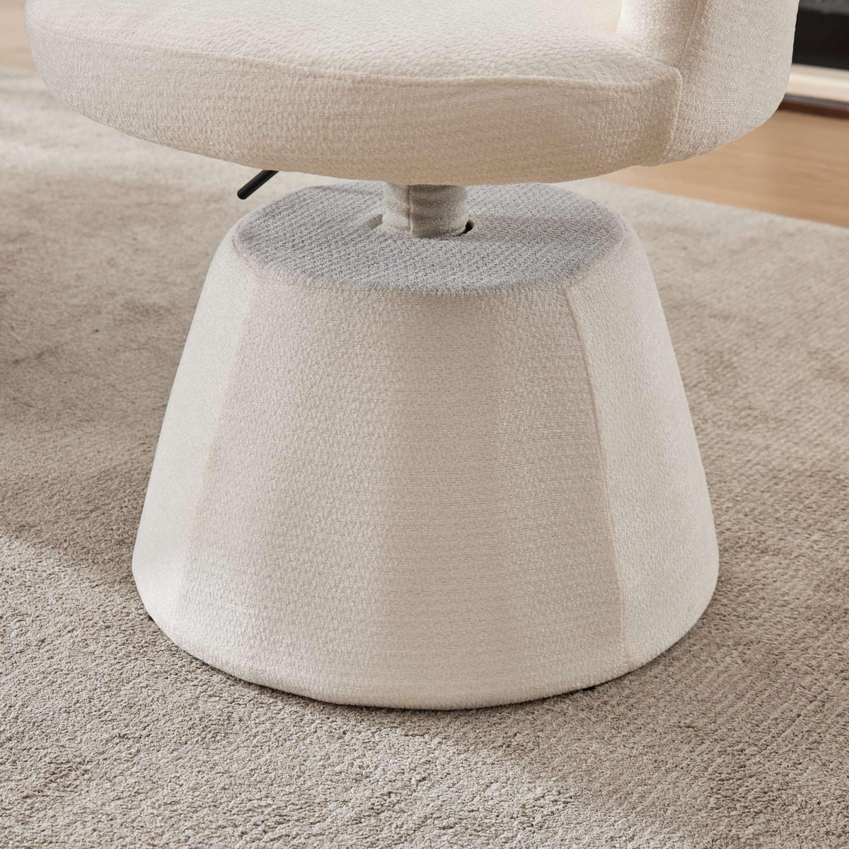 BARHOCKER Beige 1er-Set Höhenverstellbar Drehbar 360° Chenille - Beige, Textil (57.5/92.5/60cm) - PANGIVO