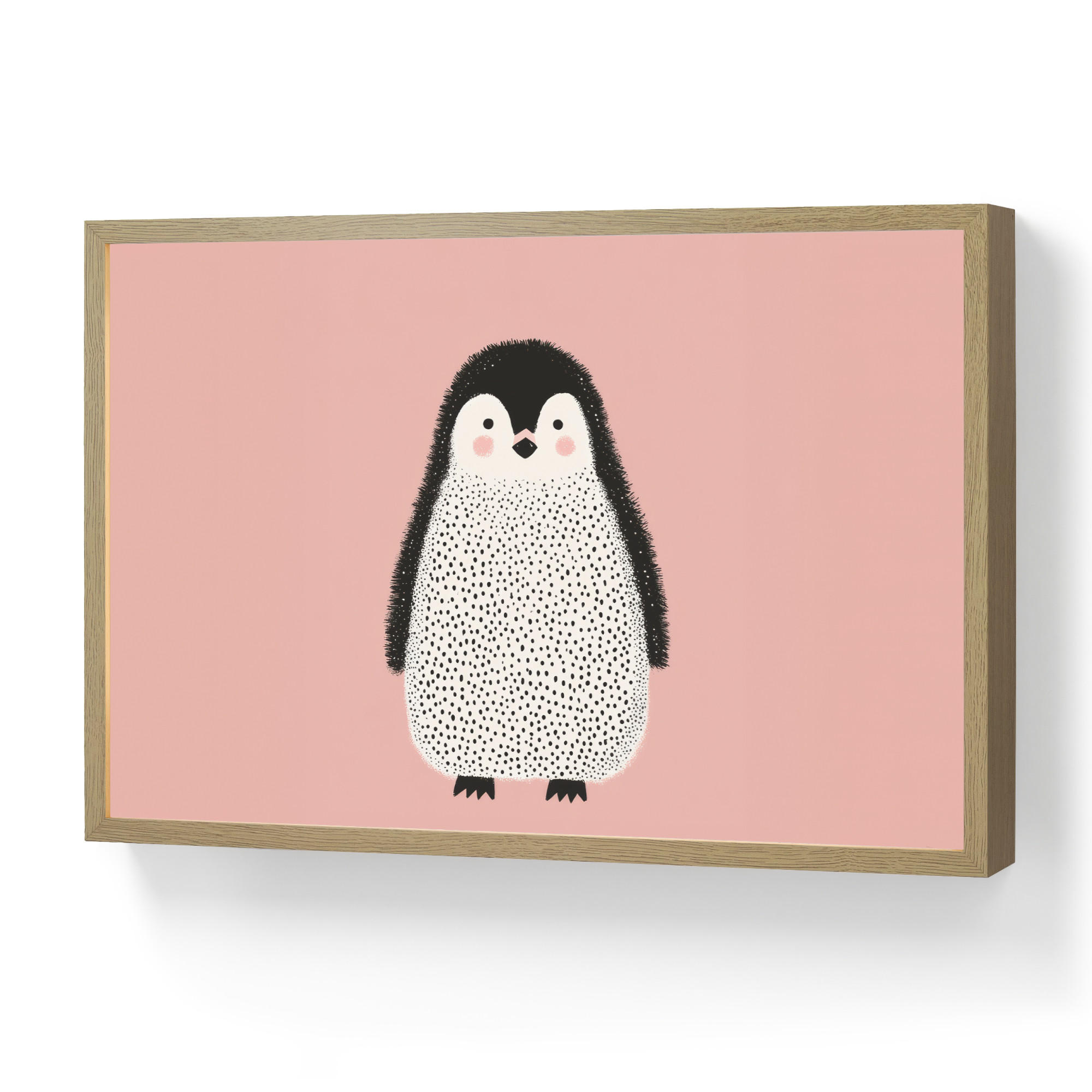 NACHTTISCHLAMPE MIT AKKU Pinguin - Punkte - Minimalistisch - Rosa 60x40 cm - Rosa, Holzwerkstoff (8/60/40cm) - OnlyWow