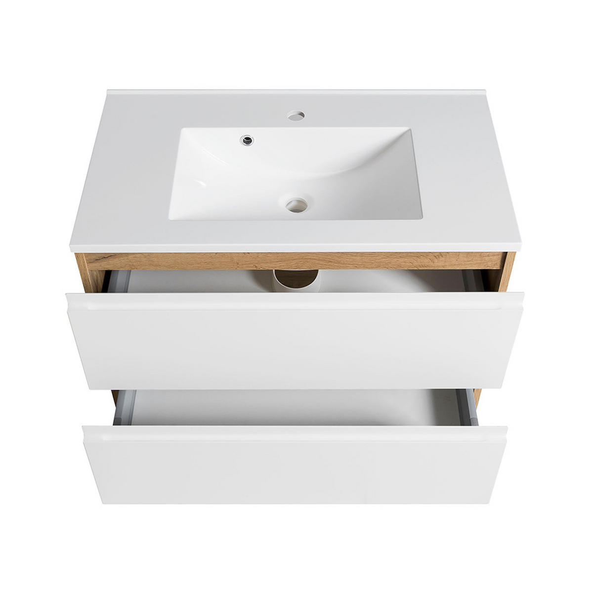 WASCHTISCH Vasto-03 - Weiß/Braun, Holzwerkstoff (80/56/47cm) - Lomado
