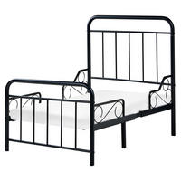 DĚTSKÁ POSTEL rostoucí Kov 90/200 cm Černá Anais - černá, kov (90/200cm) - Beliani