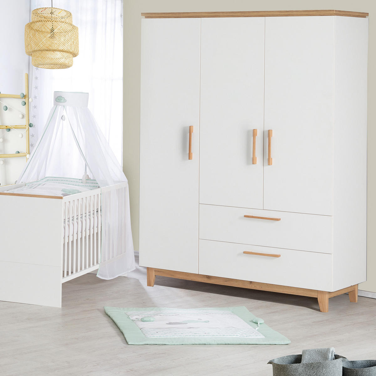 KLEIDERSCHRANK Finn - Weiß, Holz/Holzwerkstoff (134.5/200/55cm) - Roba