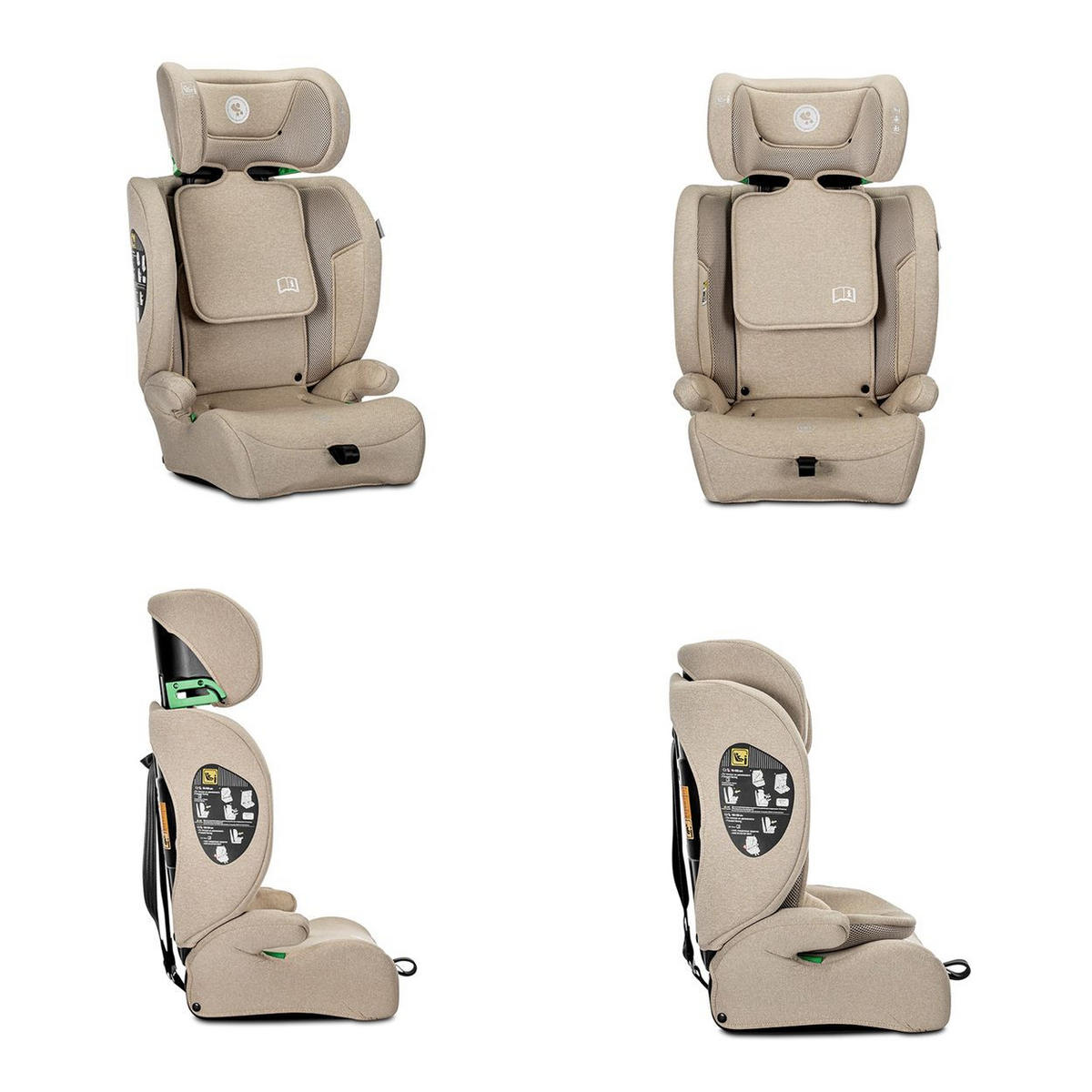 KINDERSITZ Adventure (76-150 cm) beige-weiß Kopfstütze verstellbar, bis 36 kg, i-Sze, Polyester, Sicherheitsgurt - Beige, Kunststoff (46/78/40cm) - Lorelli