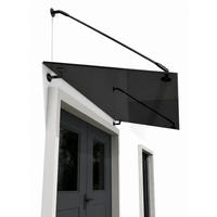 GLASVORDACH 120x90 cm Sicherheitsglas Edelstahl Grauglas Str-Schwarz - Grau, Glas (120/1.31/90cm) -  Glaswerk Westfalen