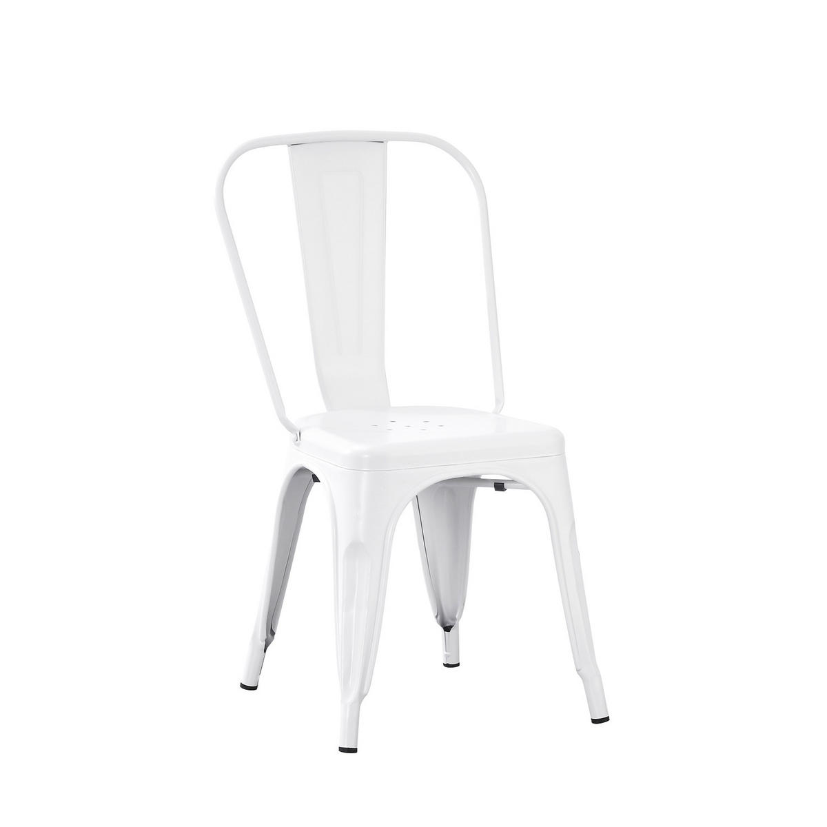 STUHL FÜR DRAUSSEN Hjorts Weiß 46 cm x 85 cm - Weiß, Metall (46/85/49cm) - Klast Home