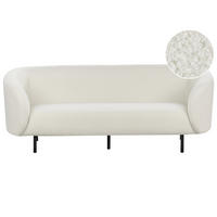 3-SITZER-SOFA Bouclé weiß/schwarz Loen - Schwarz/Weiß, Textil (200/79/70cm) - Beliani