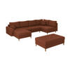 WOHNLANDSCHAFT inkl. Hocker Alma Terrakotta Cord - Terracotta/Braun, Holz/Textil (310/81/161cm) - S-Style Möbel
