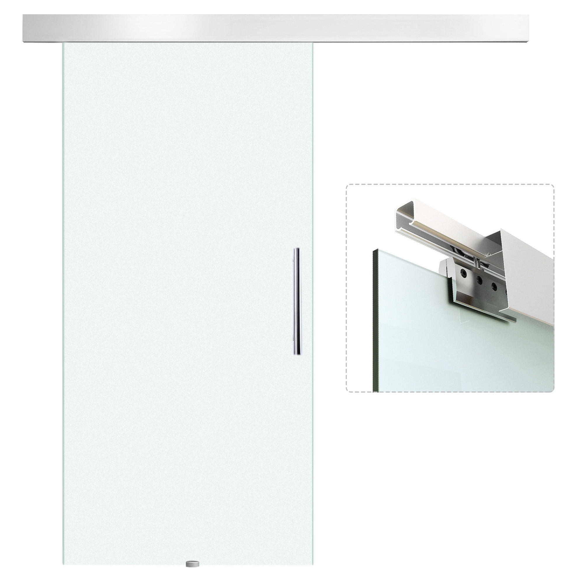 INNERDÖRR i aluminiumlegering, glas, helglasad, frostat - Klar/Silverfärgad, Glas/Metall (0.8/205/102.5cm) - HOMCOM