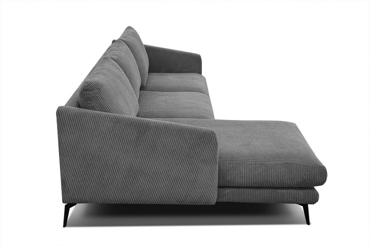 ECKSOFA VILT 4-Sitzer, dunkelgrau - Dunkelgrau/Schwarz, Holzwerkstoff/Textil (156/255cm) - Courtois Laville