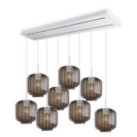 HÄNGELEUCHTE Velo 8-flammig Rauch Ø 20cm - Anthrazit/Weiß, Glas (20/20/20cm) - s.luce