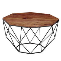 COUCHTISCH Achteckig HOZAN Sheesham - Braun, Holz (66/66/40cm) - tinkaro