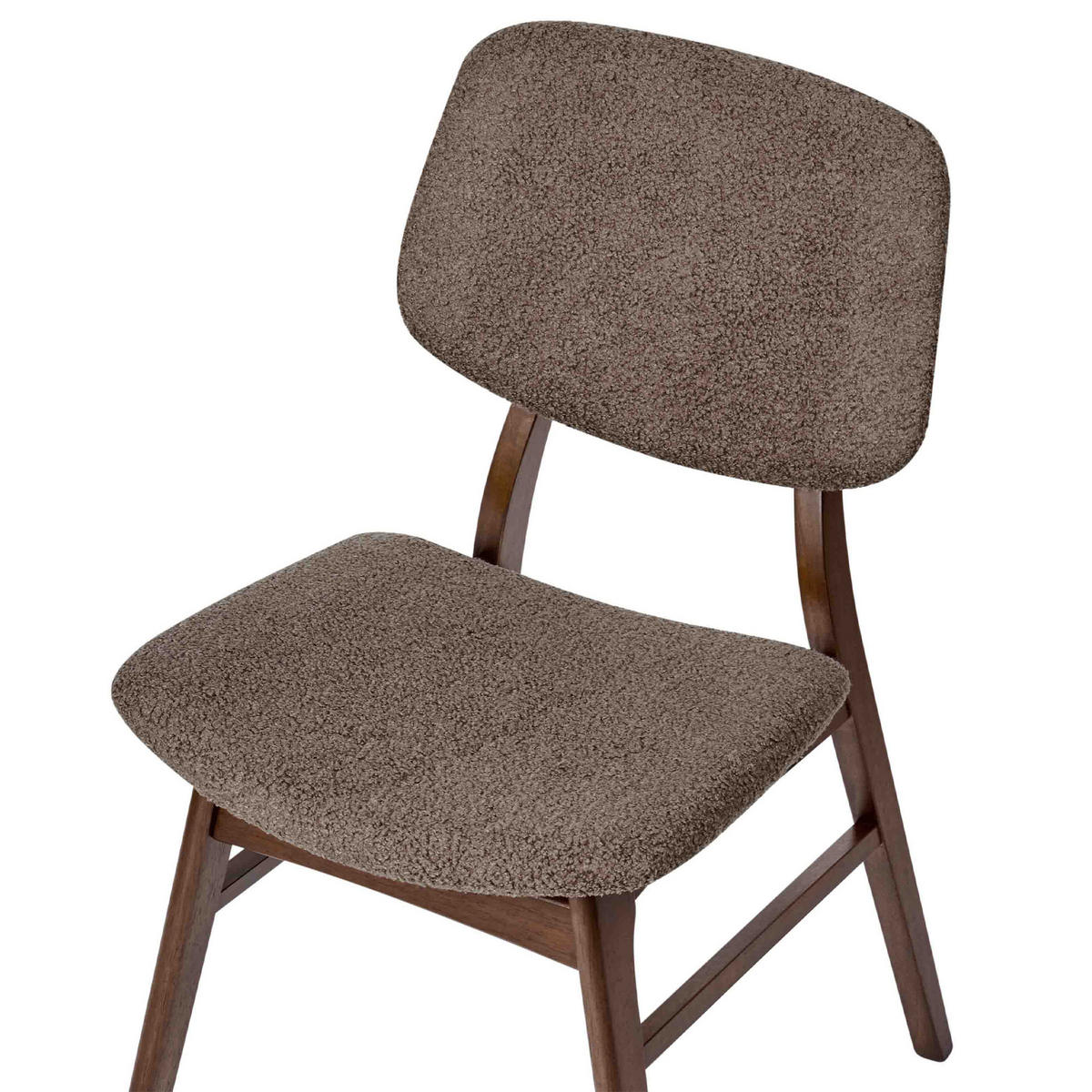ESSZIMMERSTUHL 2er-Set Holz Dunkelbraun/Taupe Elaine - Dunkelbraun, Holz (48/81/54cm) - Beliani