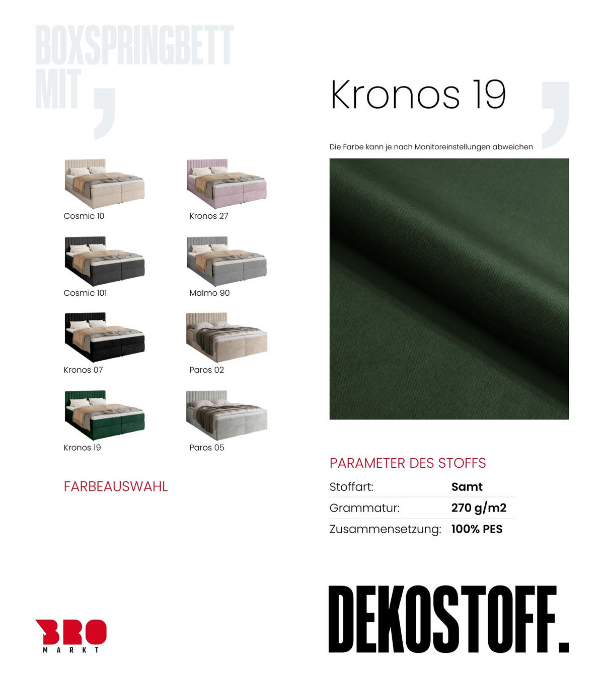 BOXBETT Dream mit Topper 160/200 Grün - Grün, Holzwerkstoff/Textil (160/200cm) - Bromarkt