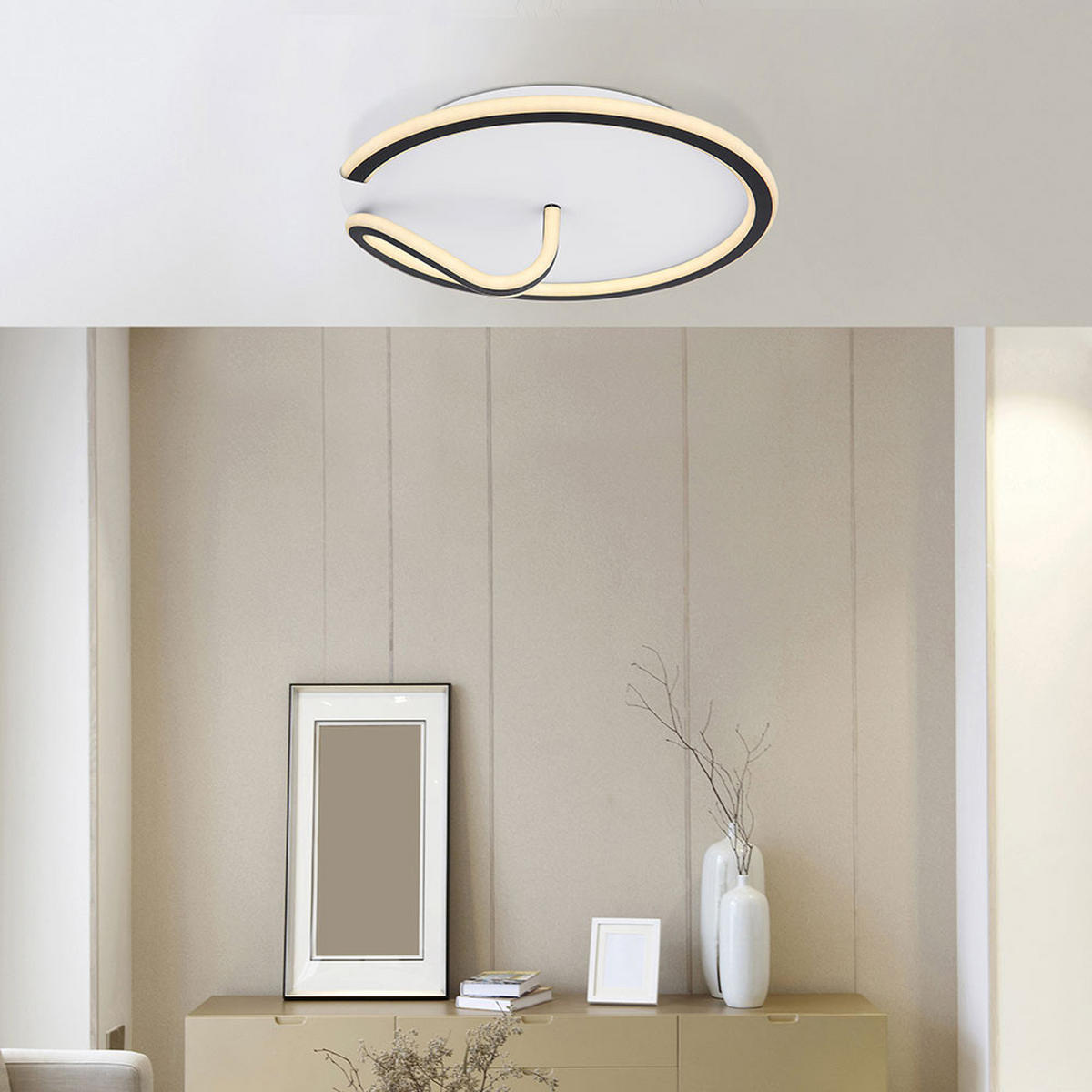 LED DECKENLEUCHTE Metall Schwarz Opal - Schwarz, Metall (41/41/13cm) - Globo Lighting