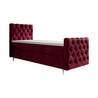BOXBETT CHESTER PLUS P mit Matratze H3, Bonell und Topper 120x200 Monolith 59 - Rot, Textil (120/200cm) - Bedante