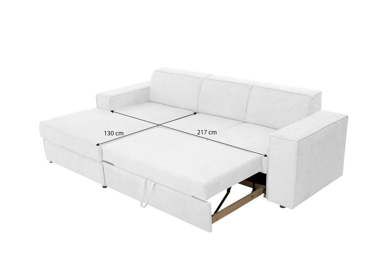 ECKSCHLAFSOFA mit Schlaffunktion Pedro L cappuccino links - Schwarz/Cappuccino, Kunststoff/Textil (267/160cm) - Beautysofa