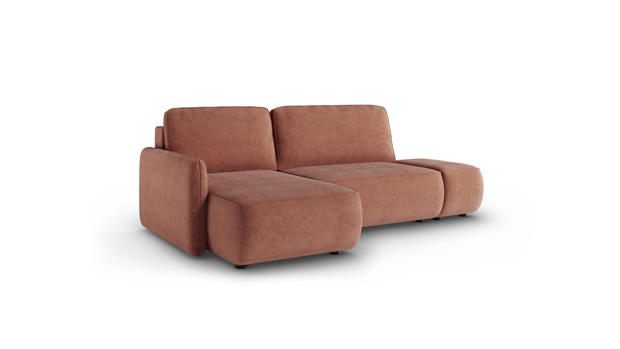 ECKSOFA Luka Mit Schlaffunktion - Rotbraun, Holzwerkstoff/Textil (229/148cm) - Fun Möbel
