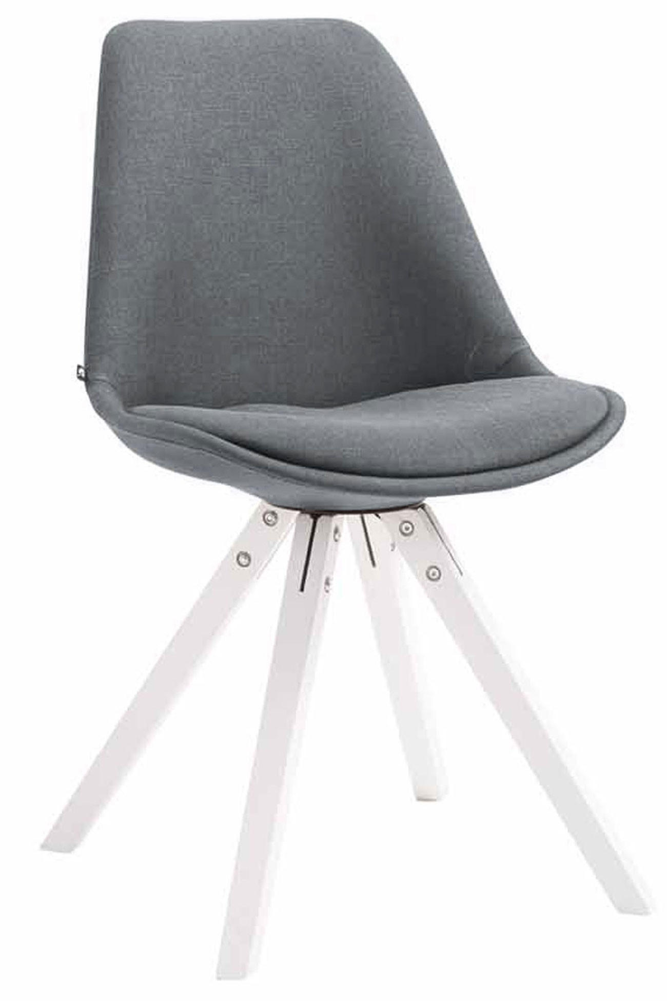 STUHL Stoff dunkelgrau - Dunkelgrau/Weiß, Holz/Textil (48/84/56cm) - CLP