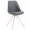 STUHL Stoff dunkelgrau - Dunkelgrau/Weiß, Holz/Textil (48/84/56cm) - CLP