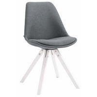 STUHL Stoff dunkelgrau - Dunkelgrau/Weiß, Holz/Textil (48/84/56cm) - CLP
