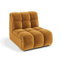 MODULARER Drehsessel SEVEN Samt Senf 81cm - Gelb/Dunkelgelb, Textil (81/77/98cm) - Premium Interiors