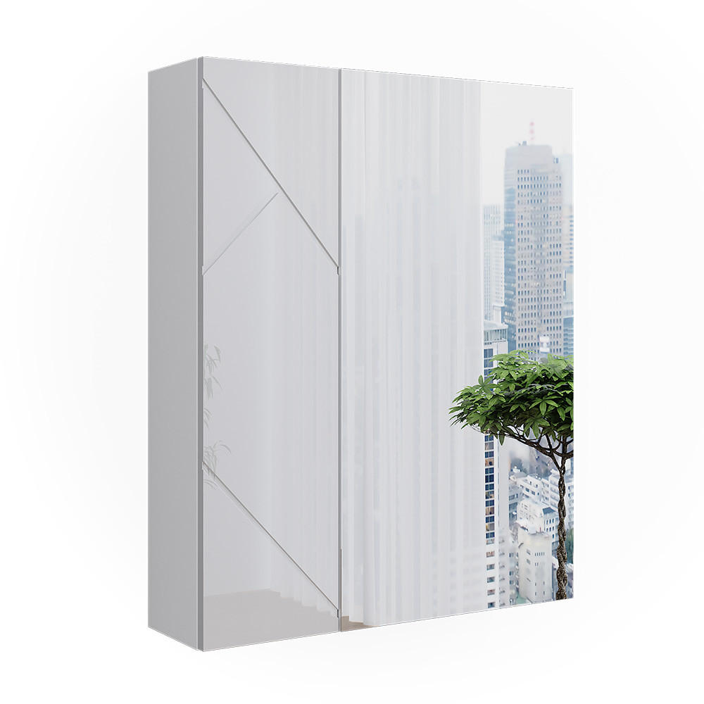 BADSPIEGELSCHRANK Irma Weiß Hochglanz 60 x 75 cm - Weiß Hochglanz, Holzwerkstoff (60/75/17.2cm) - Vicco