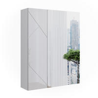 BADSPIEGELSCHRANK Irma Weiß Hochglanz 60 x 75 cm - Weiß Hochglanz/Weiß, Holzwerkstoff (60/75/17.2cm) - Vicco