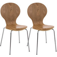 BESUCHERSTUHL Ede - 2er Set eiche - Braun, Metall (43/86/45cm) - TPFLiving