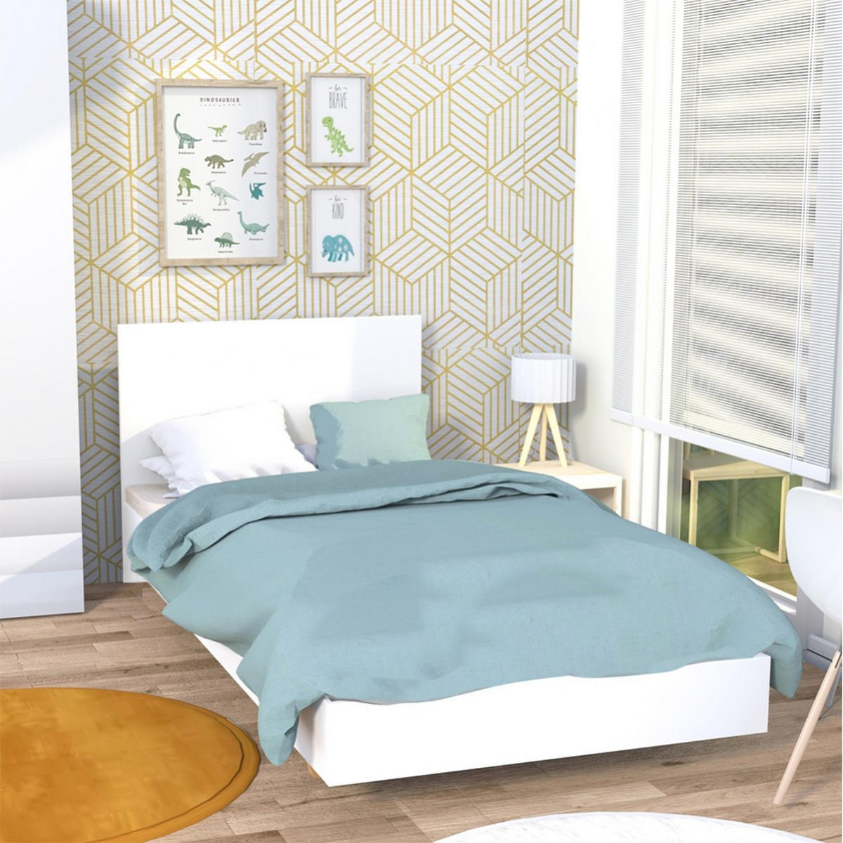 BETT LOFT mit Lattenrost / Bett 90x190 - Weiß - Weiß, Holz/Holzwerkstoff (140/190cm) - Weber Industries