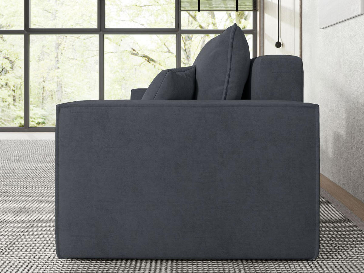 SOFA 230/90/70 Dunkelgrau Sivra - Dunkelgrau, Kunststoff/Textil (230/70/90cm) - Graingold