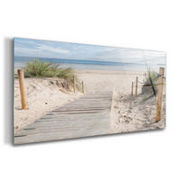 GLASBILD 100x50 cm Meer - Schwarz, Glas (100/50cm) - TULUP