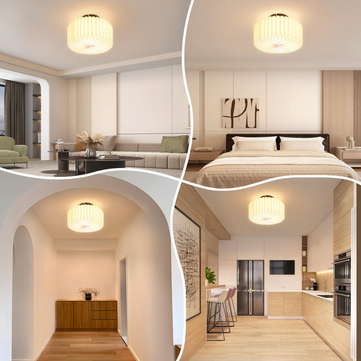 DECKENLEUCHTE 24/17/24 cm - Weiß, Metall (24/24/17cm) - ZMH