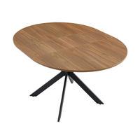 ESSTISCH 137/107/76 cm Schwarz/Walnuss aus MDF und Metall mit Ausziehfunktion - Walnussfarben, Metall (137/137/76cm) - OKMYHOME