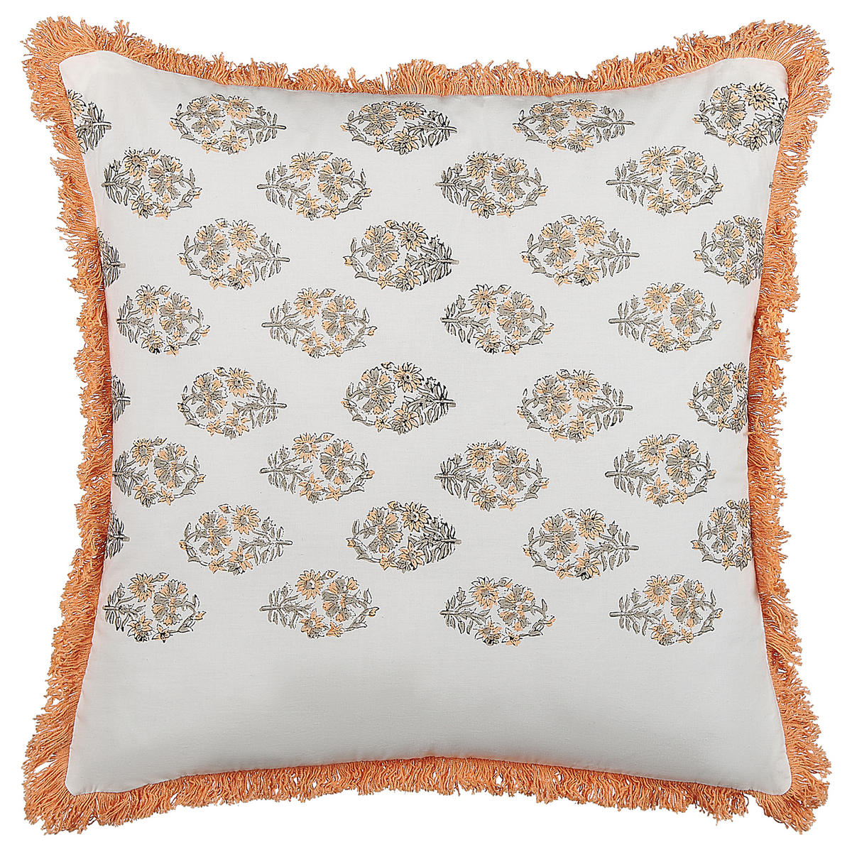 DEKOKISSEN 2er-Set Weiß 45/45 cm Sativus - Weiß, Naturmaterialien/Textil (45/45cm) - Beliani