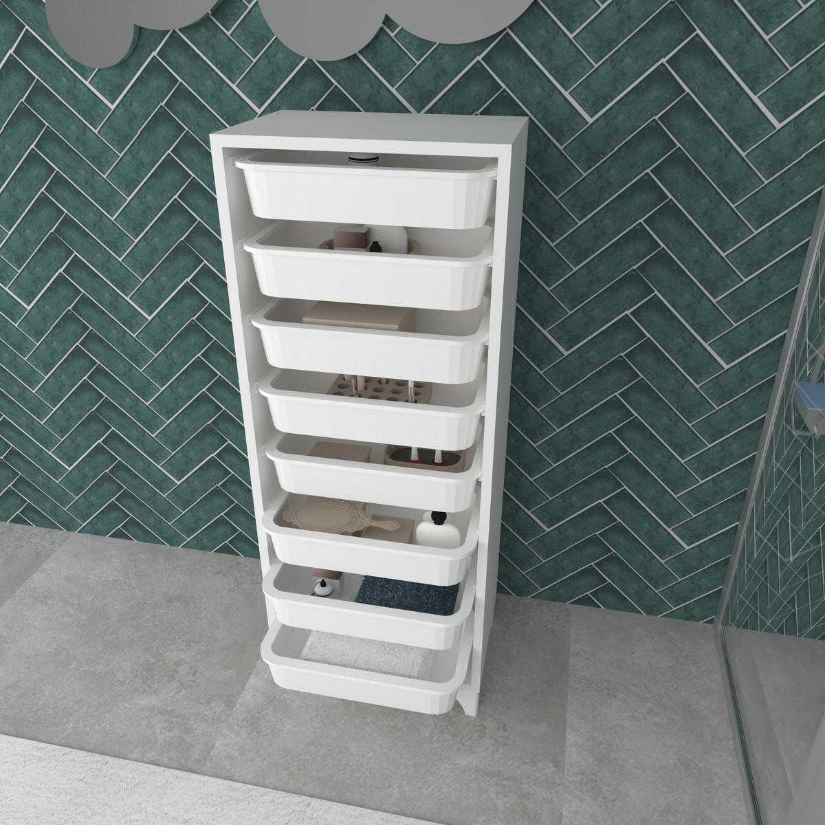 KOMMODE Lurøy - Weiß, Holzwerkstoff/Kunststoff (45/116.5/30cm) - [en.casa]