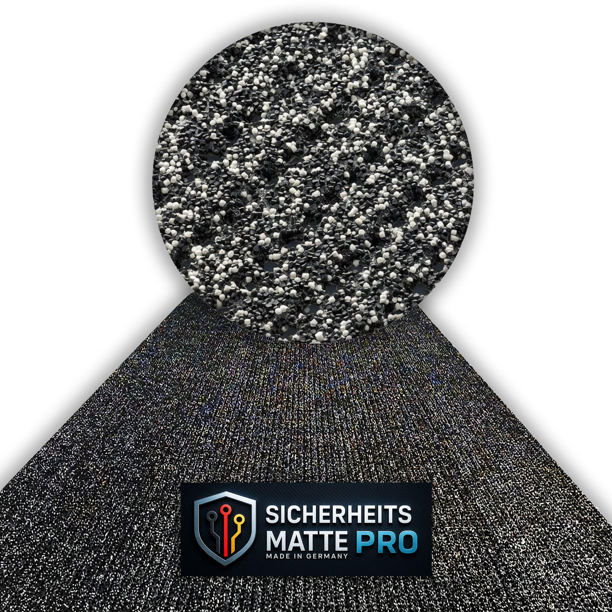 SICHERHEITSMATTE SafeStep PRO Salz-Pfeffer 1,20 x 1,00 Meter - Schwarz, Kunststoff (120/100cm) - Melius Vivere