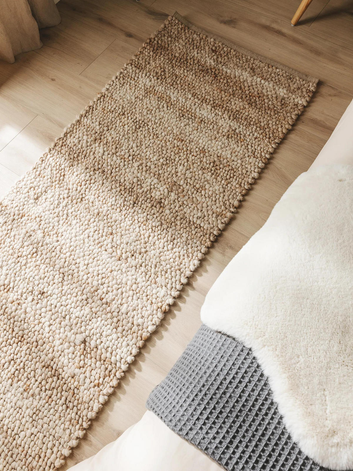 WOLLTEPPICH Finn Beige 70x200 cm - Beige, Textil (70/200cm) - benuta Pure
